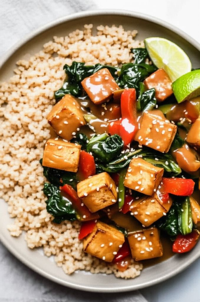 Tofu Stir-Fry with Peanut Sauce (Vegan)