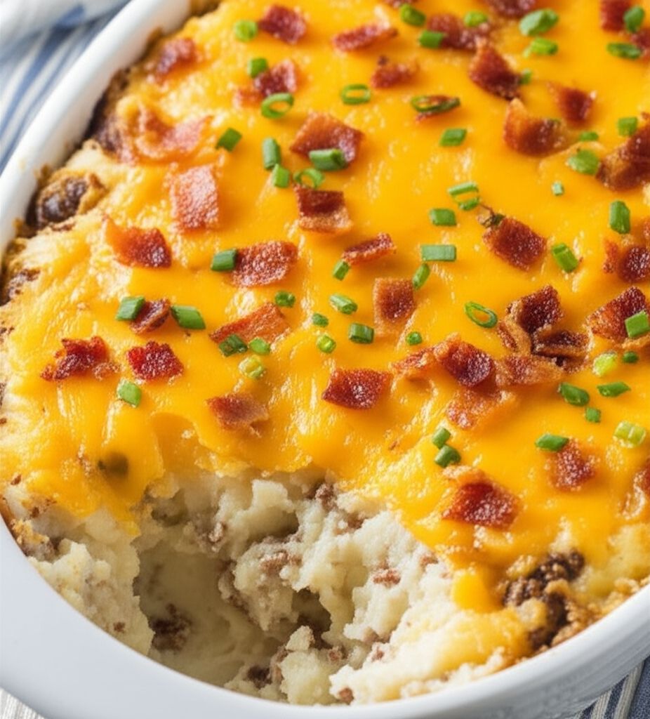 Twice-Baked Potato Casserole with Bacon