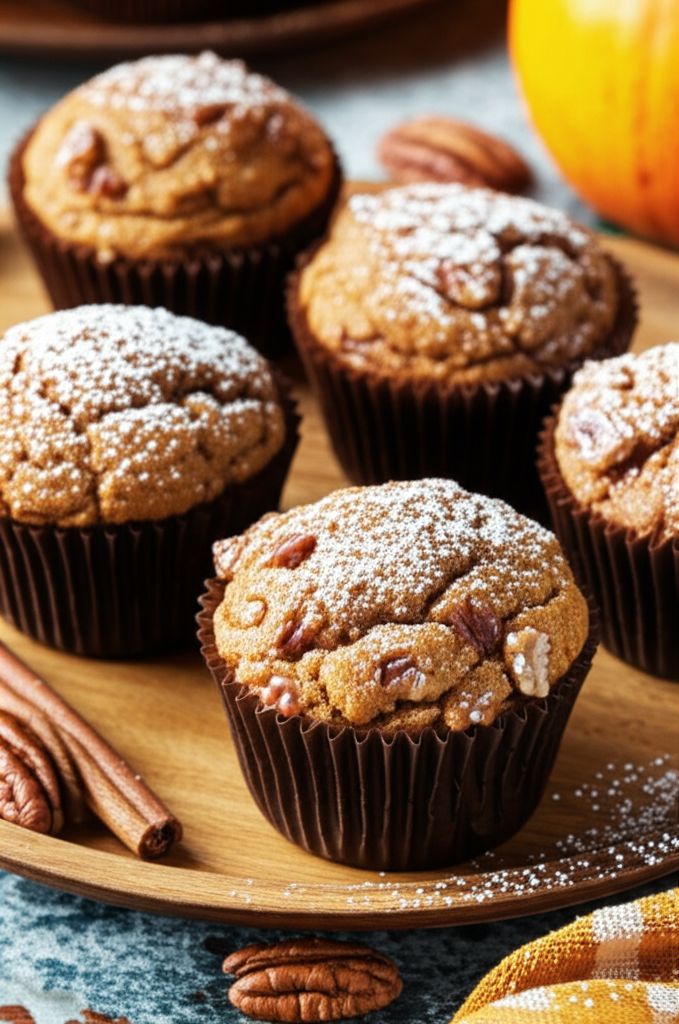 Whole Wheat Pumpkin Applesauce Muffins