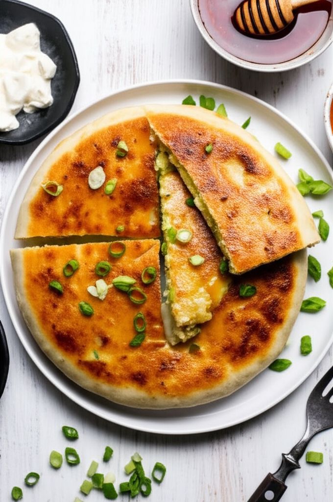 Cheese and Potato Stuffed Flatbread
