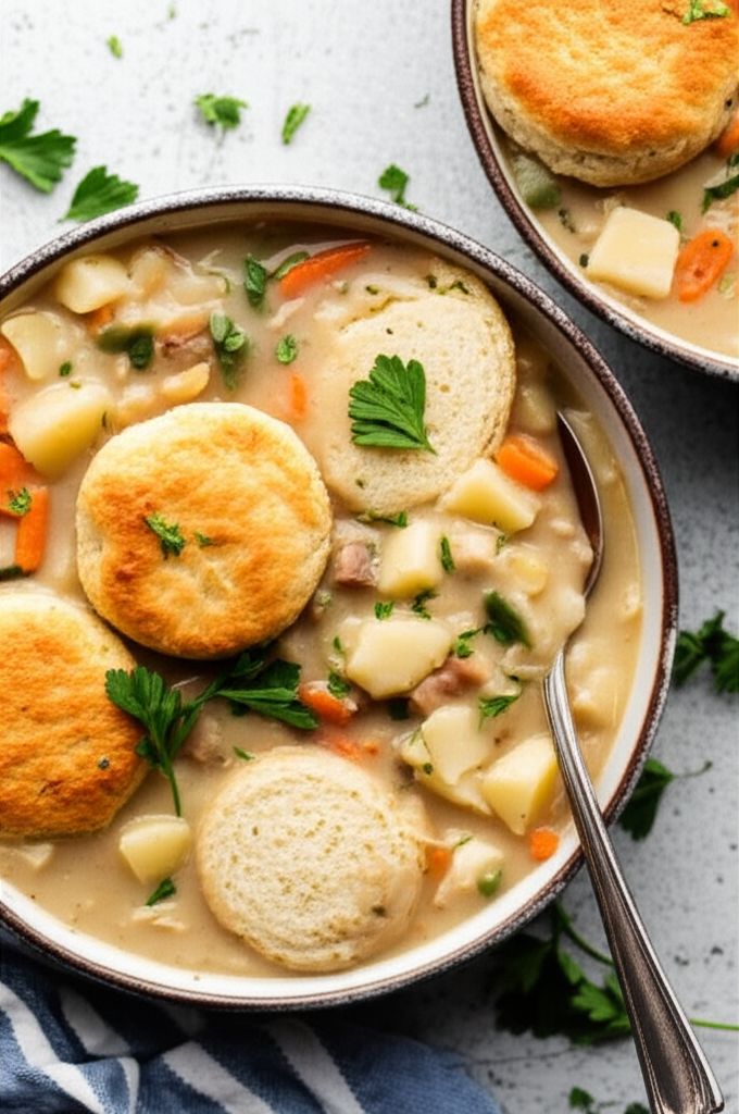Easy Chicken and Dumplings with Biscuits