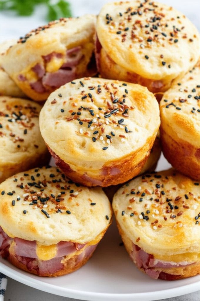 Ham and Cheese Biscuit Muffins