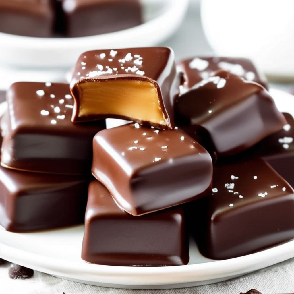Homemade Caramels with Dark Chocolate and Sea Salt