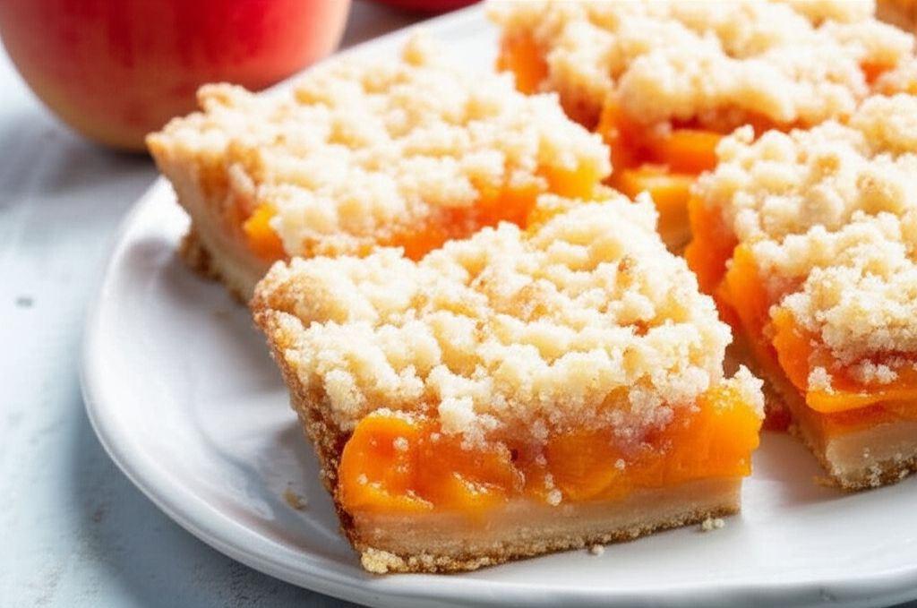 Homemade Peach Crumb Bars