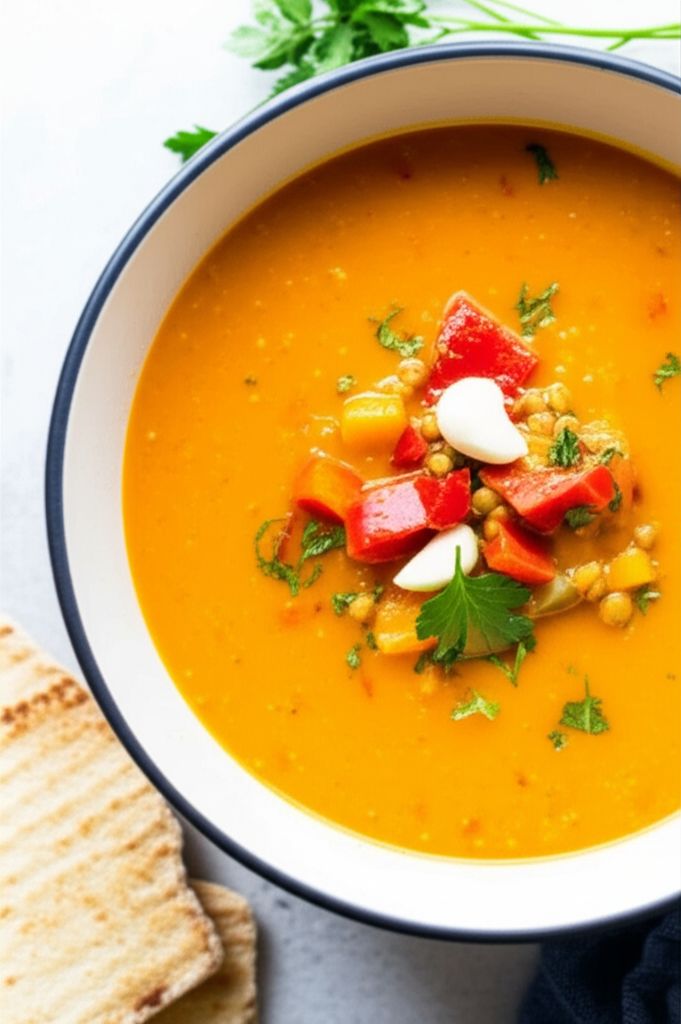 Roasted Pepper and Lentil Soup