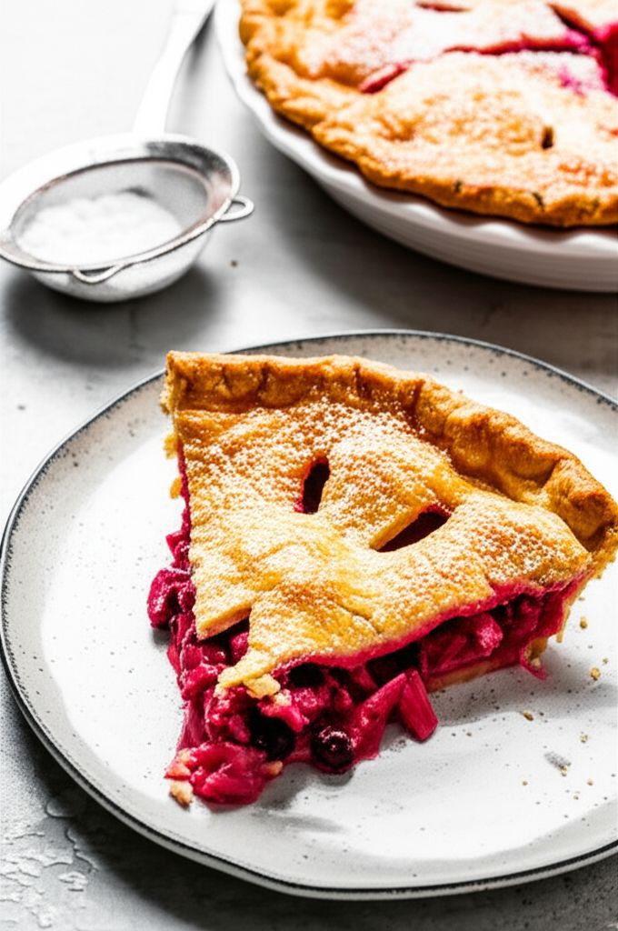 Saskatoon (Serviceberry) Rhubarb Pie