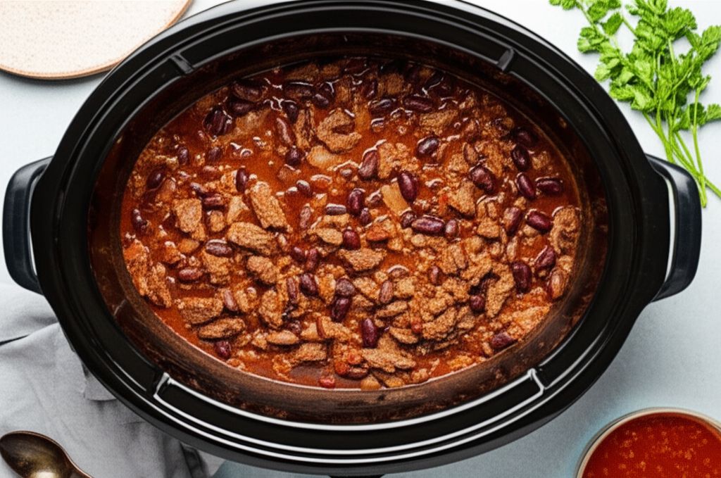 Slow-Cooked Stew Meat Chili