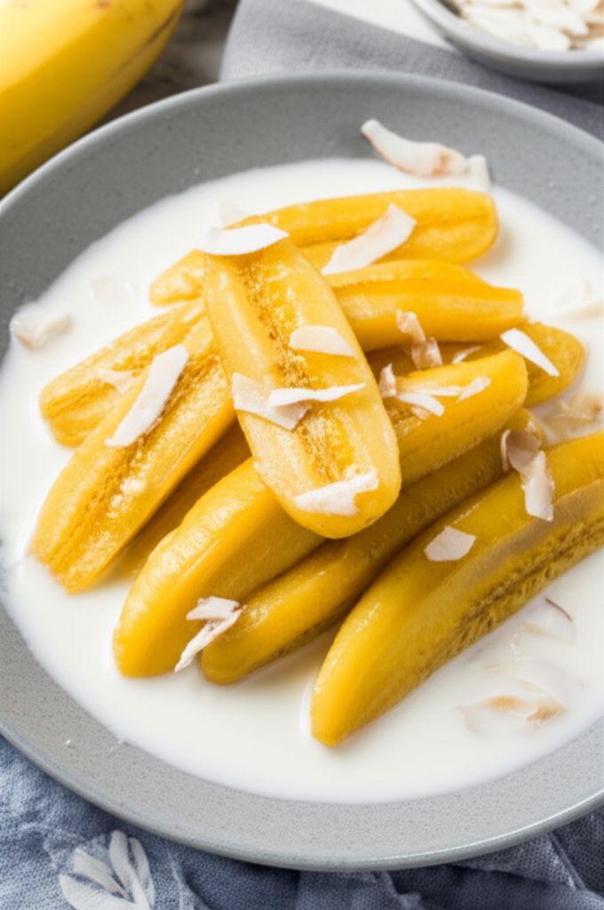 Sweetened Bananas in Coconut Milk